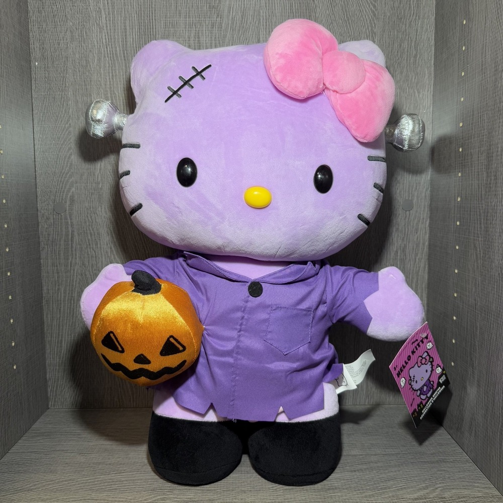 NWT Tik Tok Viral Hello Kitty 2025 Purple Frankenstein Halloween Greeter 21"